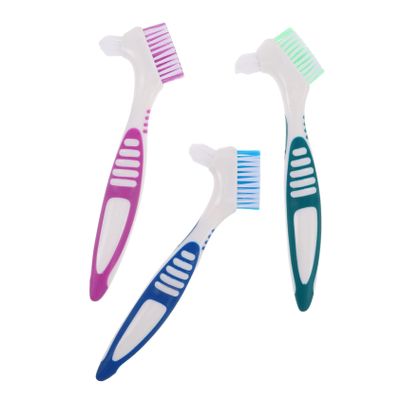 3Pcs Soft Bristles Angled Toothbrush for Gentle Denture Cleaning Portable Travel Tool for Elderly Oral Care