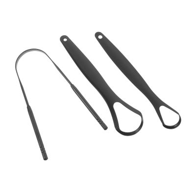 1Set Stainless Steel Tongue Scraper Ergonomic Cleaning Tool for Fresh Breath Portable Shaped Tongue Cleaning Device Durable Oral Care Scraper for Bad Breath