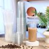 Ziliny 50 Sets Crystal Plastic Cups with Lids and Straws, Disposable Iced Coffee Cups Bulk PET for Wine, Cocktail, Smoothie, Milkshake, Cold Drinks, Juice, Wedding, Birthday, Coffee Shop, Party(20oz) view 2
