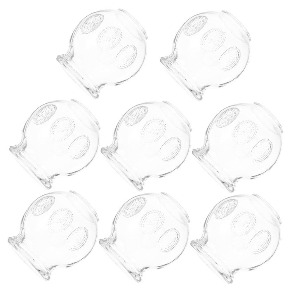 PartyKindom 8pcs Cupping Glass Therapy Kit Suction Cupping Cups for Muscle Acupoint Cups Chinese Therapy Tools Glass Jars