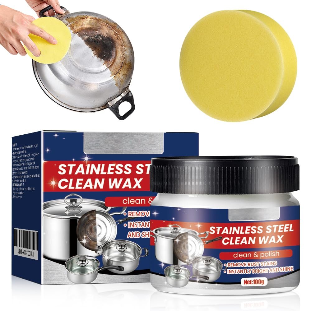 VLZLQ Stainless Steel Scratch Remover for Appliances, Upgraded Multi-purpose Stainless Steel Scratch Remover Paste for for Appliances, Grease, Oven, Sink (2)