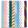 100 Pcs Mixed 10 Styles Metallic Foil Paper Straws, Colorful Birthday Wedding Soiree Party Drinking Straws, Kids Rainbow Gold Aqua Blue White Pink Green Silver Iridescent Cake Pop Sticks (Shiny Party) view 3