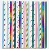 100 Pcs Mixed 10 Styles Metallic Foil Paper Straws, Colorful Birthday Wedding Soiree Party Drinking Straws, Kids Rainbow Gold Aqua Blue White Pink Green Silver Iridescent Cake Pop Sticks (Shiny Party) view 4