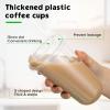 Ziliny 50 Sets Crystal Plastic Cups with Lids and Straws Disposable, 18oz view 4
