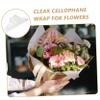PartyKindom 100Pcs Clear Cellophane Wrap for Floral Bouquets Transparent Flower Packaging Film for Weddings Birthdays DIY Easy to Use and Trim Lightweight view 3