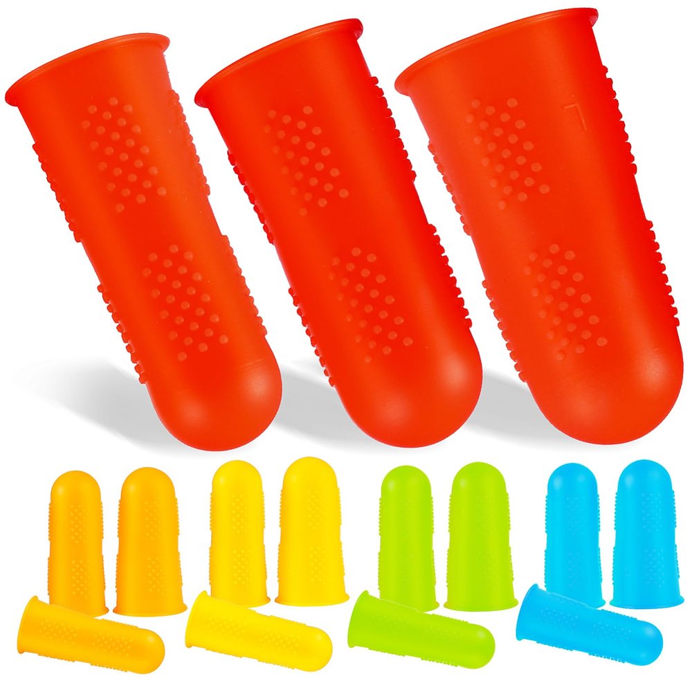 15Pcs Silicone Finger Protectors Versatile Finger Caps for Sewing Ironing and Needlework Flexible Reusable and Easy Complete Coverage