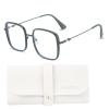 AOOLIA Stylish Square Reading Glasses for Women Men, TR90 Metal Eyeglasses Frame Reader, Blue Light Blocking Glasses Computer (Green, 4, x) view 1