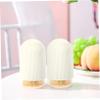 1Set Disposable Toothpick Kit with Holder Natural Dual Head Tooth Cleaners Convenient Pour Out Design for Home Office Kitchen Cafe and Restaurant Use Light Yellow view 3