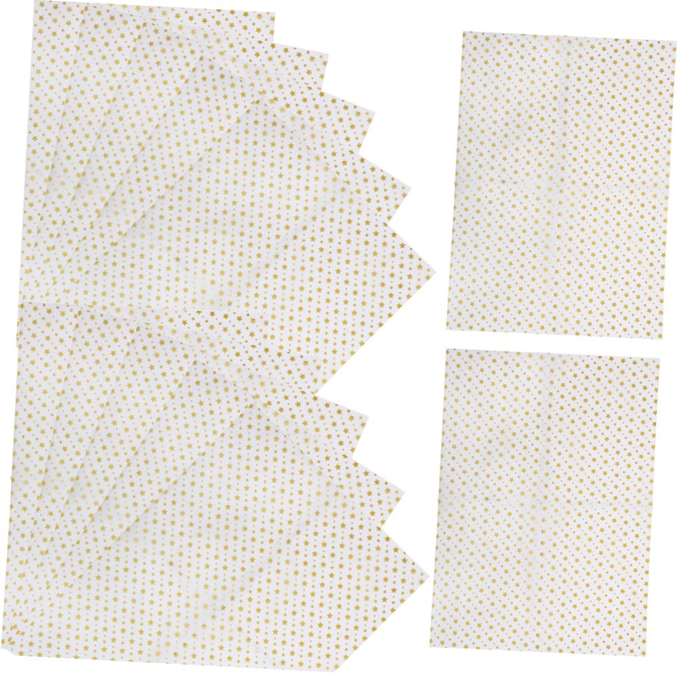 20Sheets Star Pattern Tissue Paper Foil Wrapping Paper for Boxes Bouquets and Crafts Delicate Design for Weddings and Celebrations