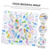 3Pcs Beeswax Food Wrap Reusable Organic Wraps for Sandwiches Bowls and Vegetables Kitchen Storage with Floral Design view 3