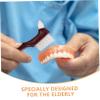 Didiseaon 2pcs Dual Head Denture Cleaning Brush Portable False Care Tool with Hard Bristles for Oral Appliance Maintenance for Elderly Use Travel Friendly view 3