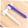 4Pcs Dual Head False Brush Denture Care Tool White Blue Gentle Multi Tufted Design for Easy Removal and Food Particle Portable Oral Care view 3