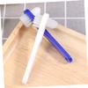 4Pcs Dual Head False Brush Denture Care Tool White Blue Gentle Multi Tufted Design for Easy Removal and Food Particle Portable Oral Care view 4