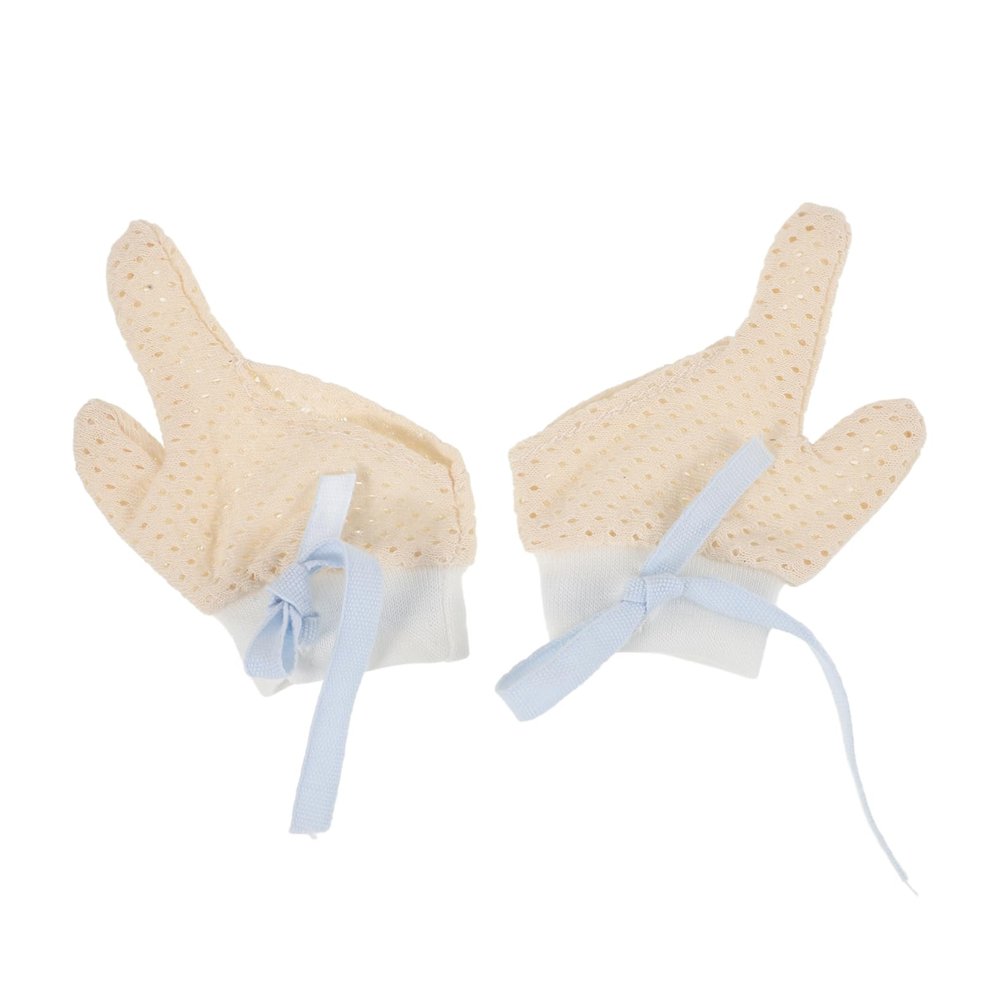 1Pair Scratch Mittens for Newborns Comfortable Thumb Guard to Prevent Finger Breathable Hand Mittens for Boy Girl String