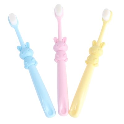3Pcs Cartoon Toothbrushes Extra Soft Bristles Toothbrushes for Ages Ergonomic Design Fun Rabbit Colors Gentle Cleaning for Little Teeth