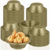 Lallisa 100 Pcs 12oz Gold Disposable Plastic bowls Dessert Cups Ice Cream Snack Salad Soup Food Serving Bowls for Party Favor Picnic view 1