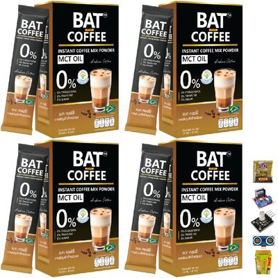 Arabica Blend Roasted Fruit Snack No Sugar Good Shape 10 Sachets/Box (100g) BatCoffee Instant Coffee Powder (of 4) By Beautygoodshop [Get Free For You Beauty Gifts]