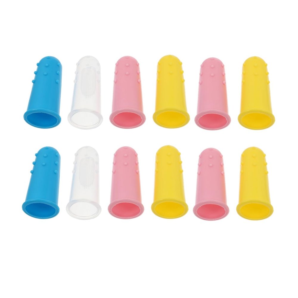 UTHCLO 12pcs Silicone Finger Toothbrush Oral Toothbrush Pack for Boys and Girls Boy Girl Oral Care
