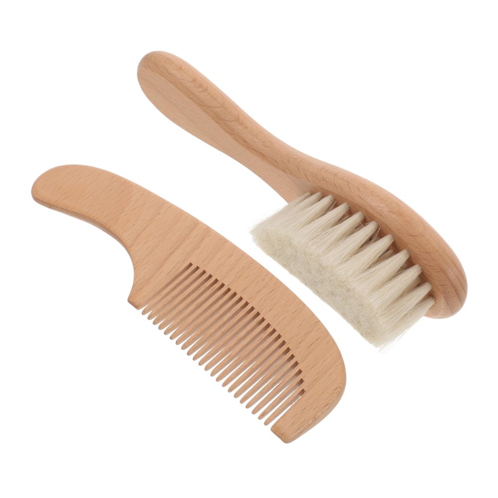1Set Hair Brush Wood Comb Scalp Cleaning Brush for Newborns Soft Bristle Bath Brush for Gentle Grooming Body Scrubbing for Showers