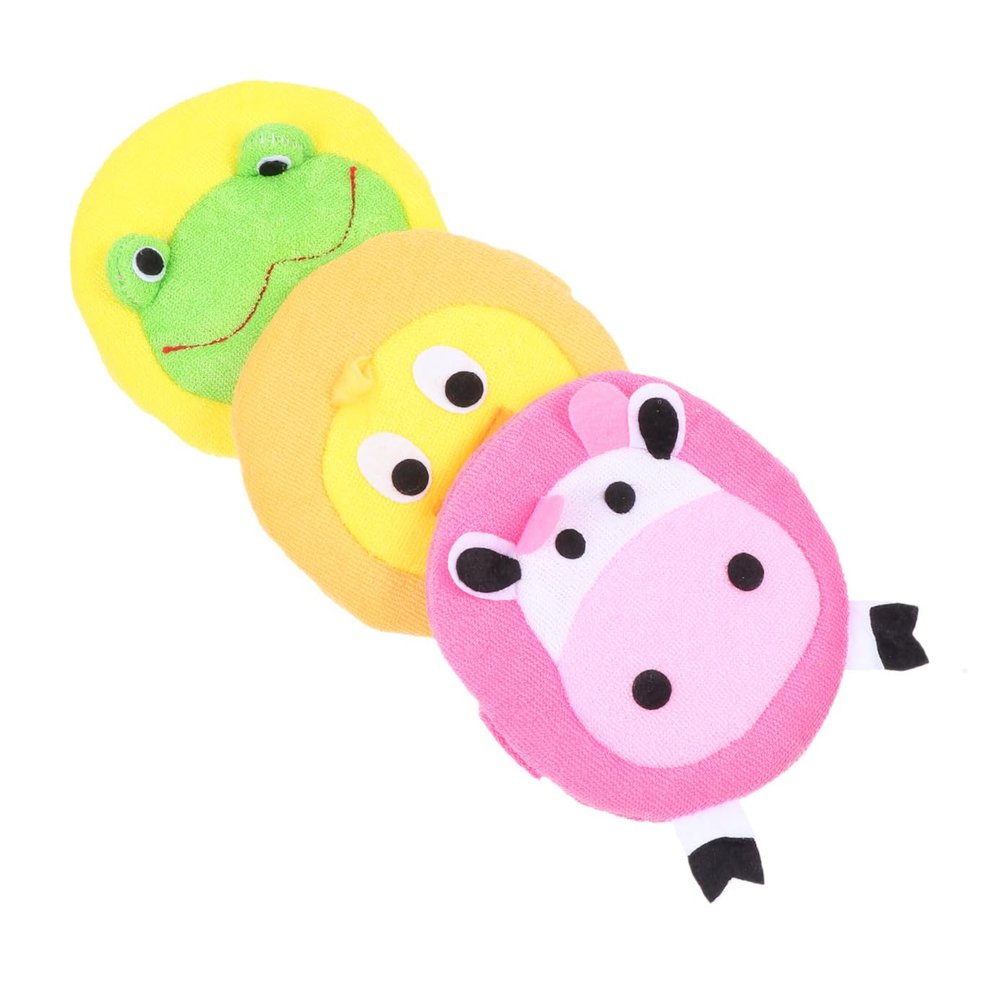 3Pcs Sponge Soft Cartoon Animal Shape Shower Sponges Cow Duck Frog for Gentle Cleansing for Boy Girl and Comfortable and Skin Friendly