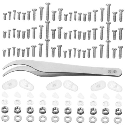 1Set Eyeglass Repair Kit with Nose Pads and Screws of DIY Glasses Repair Tools Non Slip Comfort Nose Holders for Eyewear Maintenance and Refreshing