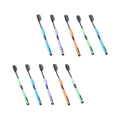 SOESFOUFU 10Pcs Toothbrushes Soft Oral Care Brushes for Adults Mixed Colors Plaque Removal for Healthy Gums Comfortable Grip Handle