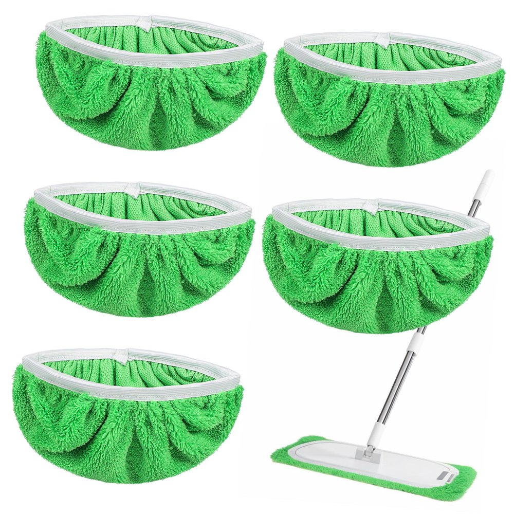 6Pcs Microfiber Mop Covers for Floor Cleaning Elastic Fit Replacement Pads for Hardwood Tile and Laminate Shed Resistant and Compatible with Various Mop