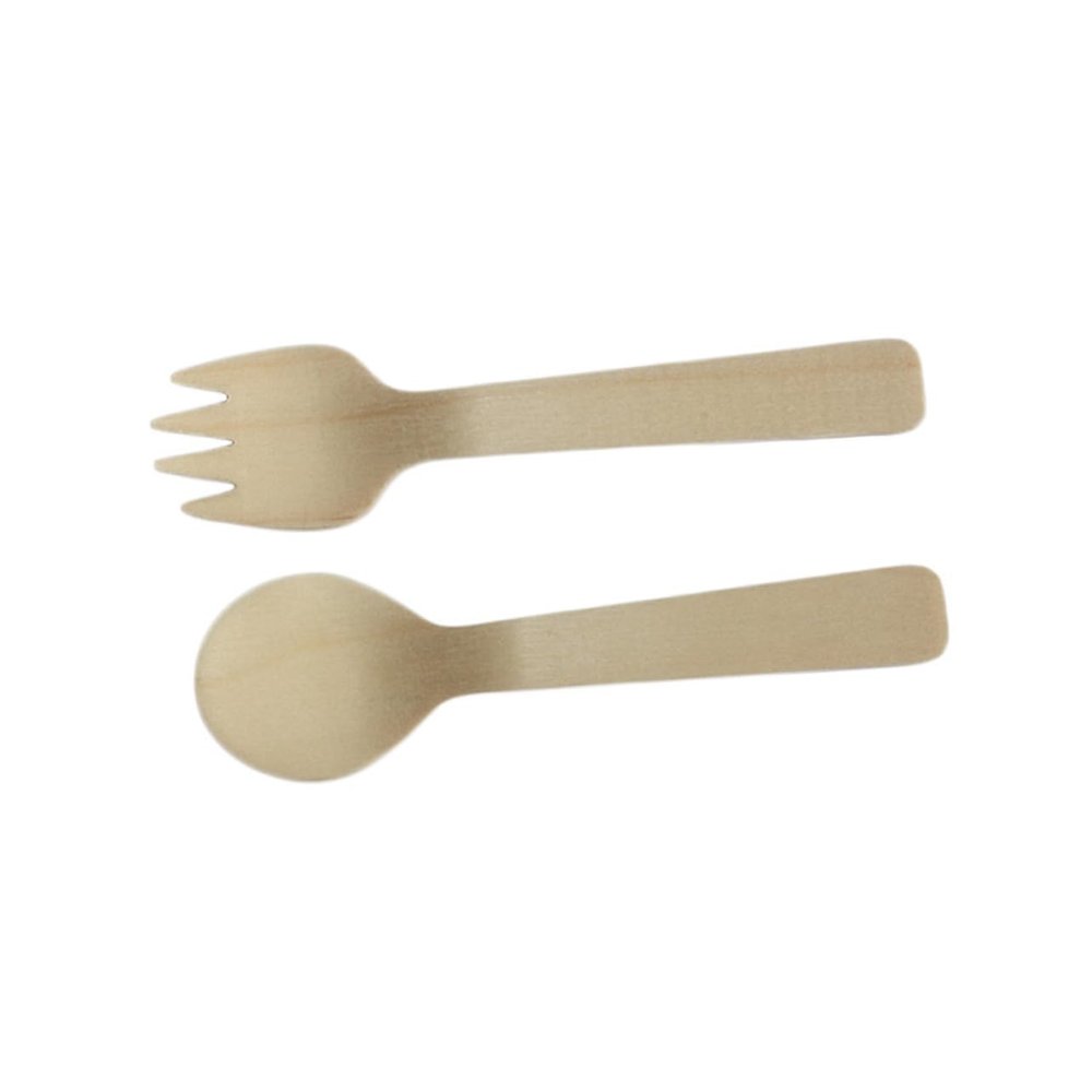 100Pcs Disposable Wooden Spoons Ice Cream Dessert Utensils for Parties Picnics Everyday Use Natural Smooth Tableware