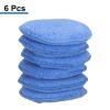 HARFINGTON 6pcs Microfiber Car Wash Sponge 6"x6" Non-Scratch Foam Applicator Pads for Car Detailing, Waxing, Conditioner Application, Paint Sealants, Blue view 3