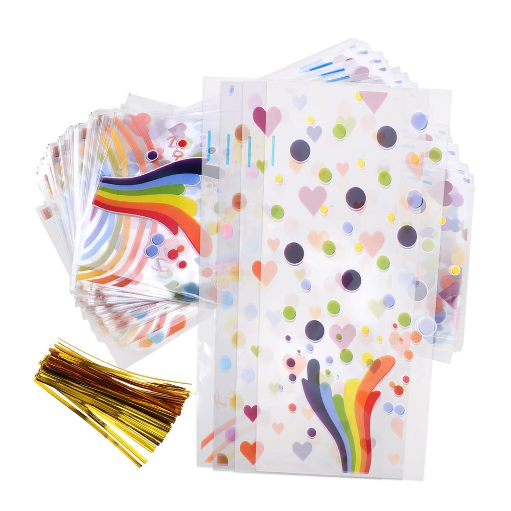 100pcs Opp Bags for Cookies Candy Snacks Reusable Transparent Packaging for Parties Birthdays and Special Occasions DIY Friendly and Durable Design