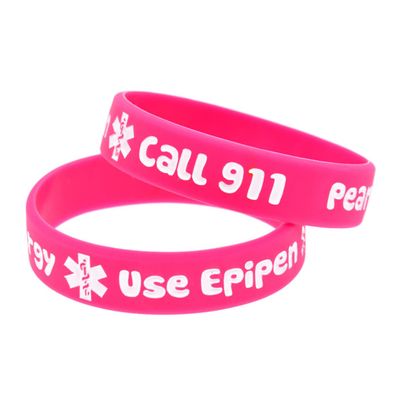 DECOMELODY 4pcs Alert Wristbands for PVC Bracelets with Random Colors Durable Hand Strap for Peanut Allergy Safety and Party Use Random Color