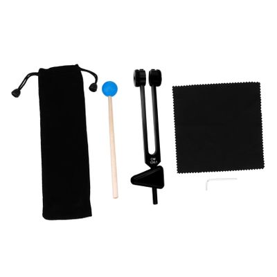 BESPORTBLE Aluminum Alloy Yoga Tuning Fork Set for Healing 6pcs Chakra Sound Instruments and Cloth Bag Healing Forks for Meditation and Therapy Random Color