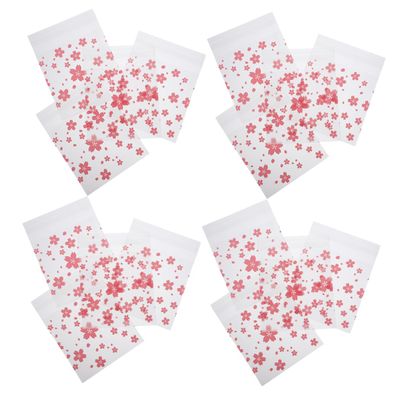 Beavorty 200pcs Self-adhesive Sakura Bag for Bakery Printed Cellophane Candy Wrapping Bags Cookie Packaging Decorative Candy Reusable Snack Packaging Pouches