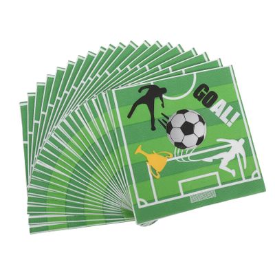 MUCKLILY 20pcs Football Party Napkins Happy Birthday Decorations Soccer Print Dinner Napkins Sports Themed Tableware