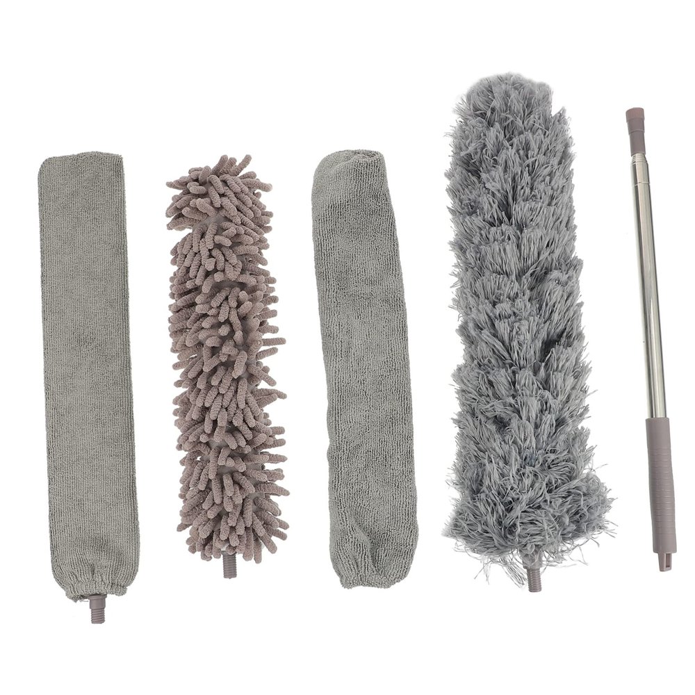 1Set Bendable Microfiber Ceiling Duster Brush Easy Cleaning of Sofas Tables and Fans Telescopic Long Handle Non Slip Grip Reusable and Washable Dust Collectors
