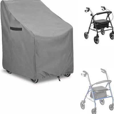 Rolling Walker Cover,4-Wheel Walker Cover, Placed Outdoors to Protect from dust, Wind and Sun, 28.3 inches Long, 26 inches Wide, 35.4 inches high, Suitable for a Variety of Four-Wheel Walkers (Gray)