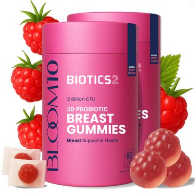 Bloom10 Breast Gummies for Women Bust Support & Health MAX Formula PLUS 2x Billion Probiotics 5x Herbal Supplements Fenugreek, Saw Palm, Wild Yam, 4x Vitamins for BBL Curves | Sugar-Free Vegan 120ct