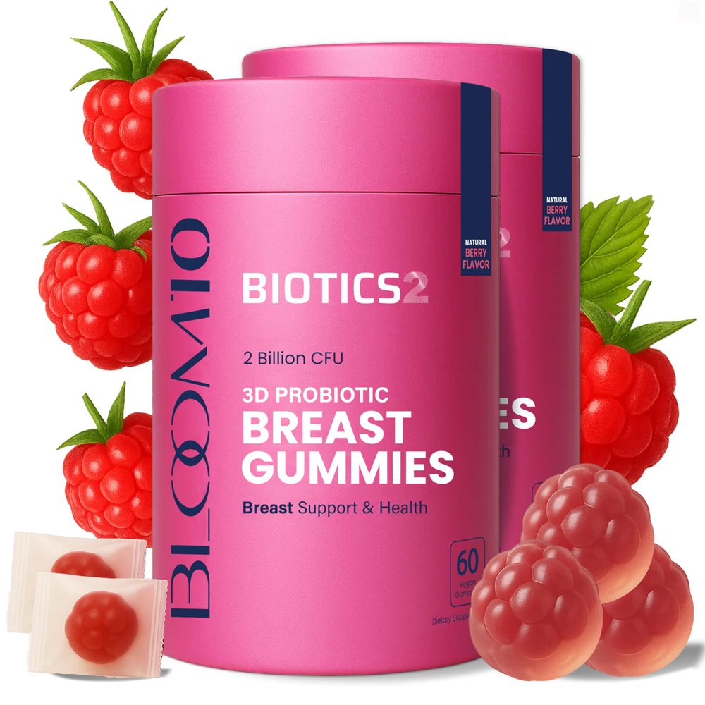 Bloom10 Breast Gummies for Women Bust Support & Health MAX Formula PLUS 2x Billion Probiotics 5x Herbal Supplements Fenugreek, Saw Palm, Wild Yam, 4x Vitamins for BBL Curves | Sugar-Free Vegan 120ct