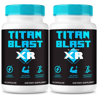 (2 Pack) Titan Blast XR Capsules Daily TitanBlast Formula with a Premium Blend to Support Lasting Energy, Performance & Stamina | Just 2 Easy-to-Swallow Pills for Everyday Well-Being (120 Capsules)