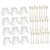 1Set Creative Party Tableware Kit Disposable Dessert Cups Spoons Forks Plastic Tasting Cups for Birthday Weddings Anniversaries Events view 1