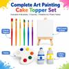 Art Paint Cake Toppers, Qoadwem Art Painting Cake Toppers Paint Cake Decorations With Paint Pen Pigment Plate Palette For Birthday Artist Themed Cake Decor view 3