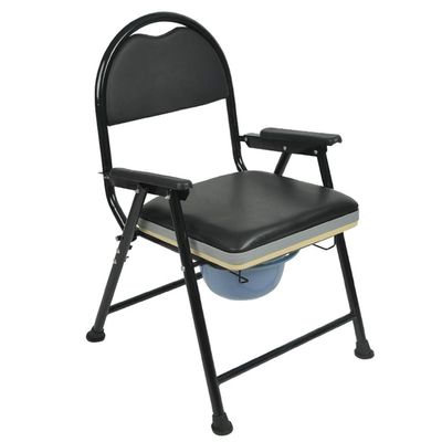 USZWBY Commode Chair Folding Commode Chair Bedside Potty Chair Safety Frame Rails Bathroom Toilet Surround Adults Shower Chair with Shower Chair Max.150Kg
