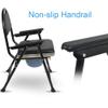 USZWBY Commode Chair Folding Commode Chair Bedside Potty Chair Safety Frame Rails Bathroom Toilet Surround Adults Shower Chair with Shower Chair Max.150Kg view 3
