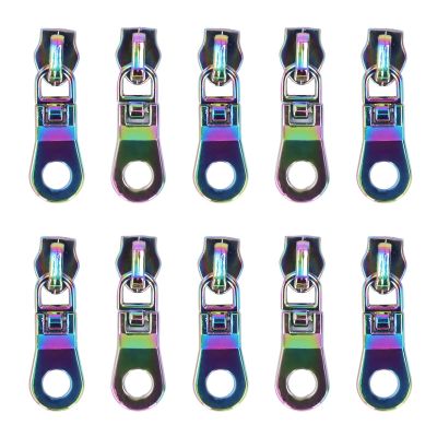 10Pcs Zipper Pull Replacement | Electroplating Process for Fadeless Resilience | Bright Color Zinc Alloy Pulls for Bags/Clothes/DIY | Exquisite Design