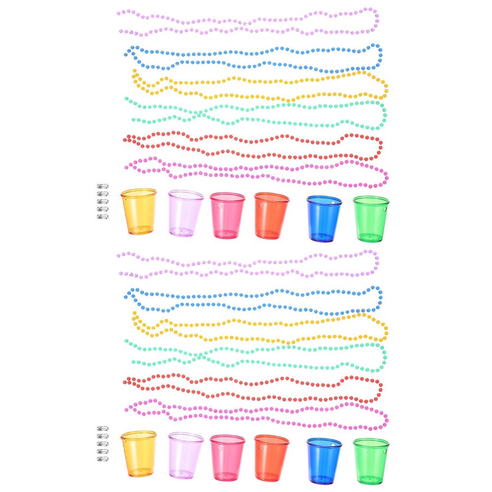 12Pcs Shot Cup Necklace Shot Pendants for Bachelorette Parties Decorative Beaded Design for Unique Celebrations
