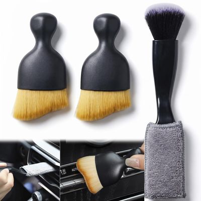 3 Pcs Exquisite Microfiber Duster Brushes, Car Detailing Brushes, Feather Duster, Efficient Dust Removal, Cleaning Tool Perfect for Computers, Keyboards, Car Interior, Photo Frames, Digital Devices