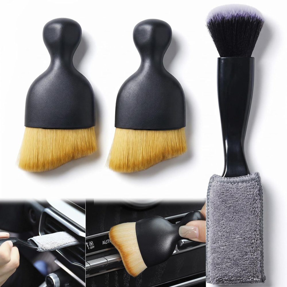 3 Pcs Exquisite Microfiber Duster Brushes, Car Detailing Brushes, Feather Duster, Efficient Dust Removal, Cleaning Tool Perfect for Computers, Keyboards, Car Interior, Photo Frames, Digital Devices