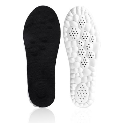 Massage Insoles for Men Women, 2025 New Comfortble Massage Insole, 4D Anti-Slip Breathable Foam Insoles with Arch Support (Black, Men 5-6/Women 6-7)