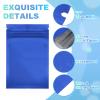 PATIKIL Resealable Packaging Bags for Small Business, 100 Pcs 3x5 Inch Matte Smell Proof Bags Aluminum Sealable Foil Flat Zipper Lock Pouch for Food Storage, Blue view 3