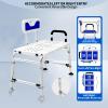 Heavy Duty Bath and Shower Bench with Adjustable Height and Reversible backrest - Handicap Shower Chair for Elderly and Disabled, Sliding Shower Chair, Bathtub Chair for Inside tub view 2